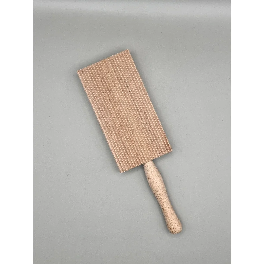 Vtg Wooden Gnocchi Hand Board Ridged Pasta Maker‎ Cavatelli Tool Natural Wood